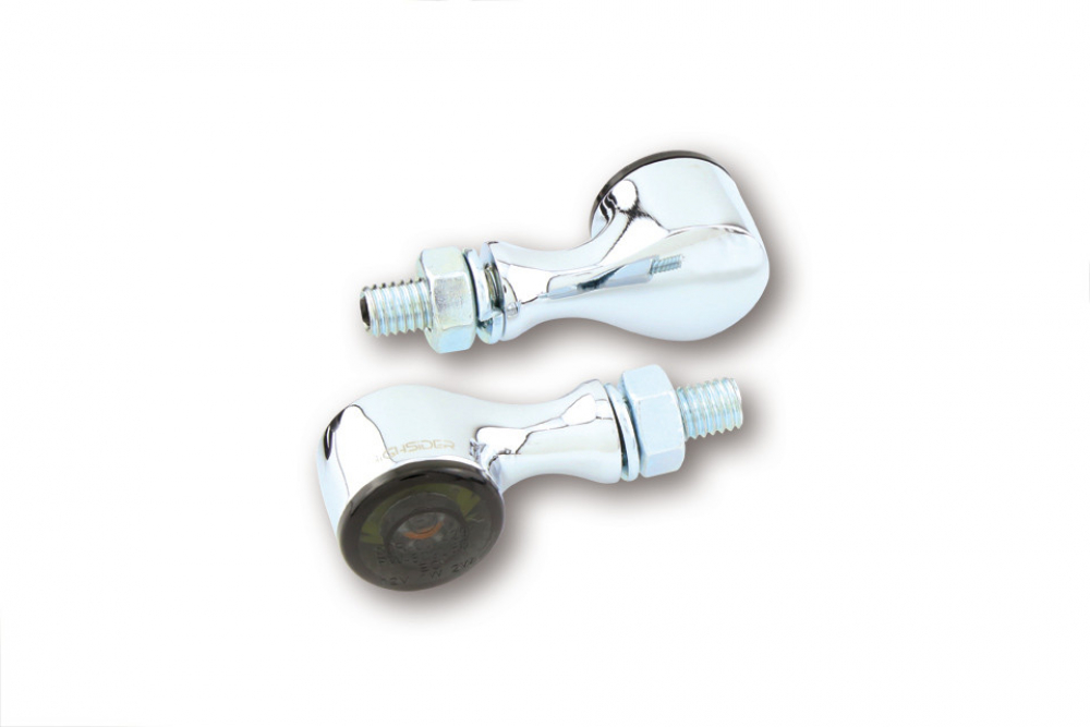 Highsider LED / ALL-IN-ONE / Rücklichtblinker-Apollo / chrom / Paar / E-Zeichen