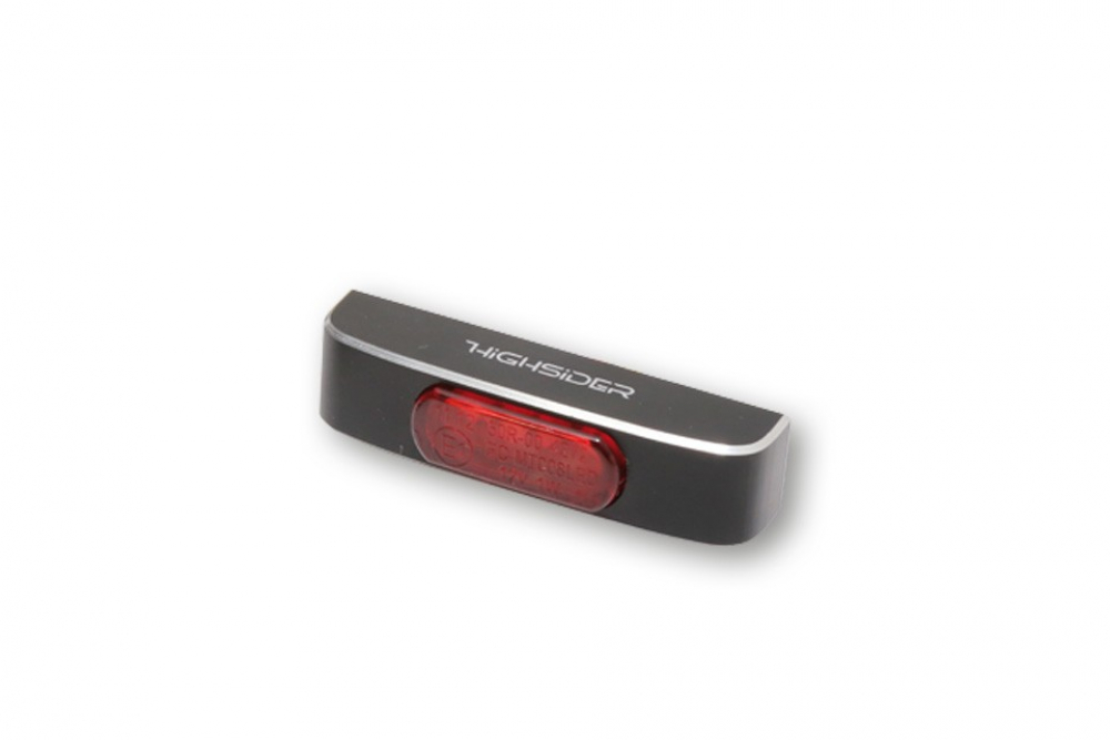 PW LED-Rücklicht / CONERO T2 / schwarz eloxiert / rotes Glas / E-geprüft
