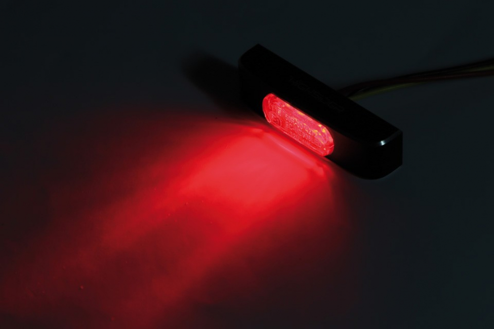 PW LED-Rücklicht / CONERO T2 / schwarz eloxiert / rotes Glas / E-geprüft