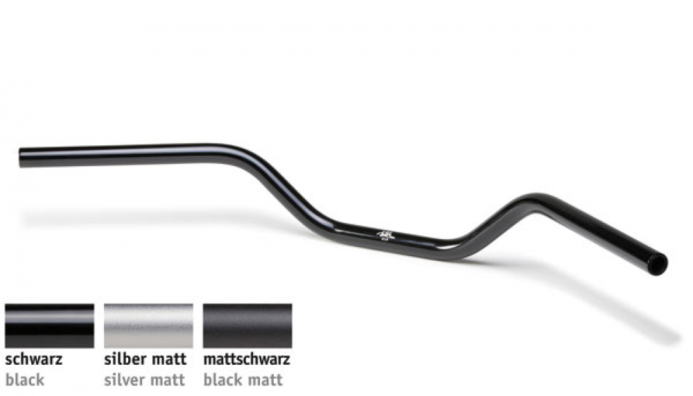 LENKER Flat Track 1" (1 Zoll) Aluminium / silbermatt / 835 /110 / 185 mm / Tüv