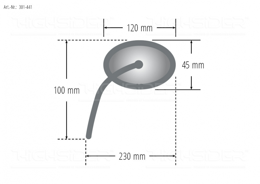 PW ALU-SPIEGEL ACTION / CNC gefräst / Aluminium - chrom / 1 Stck