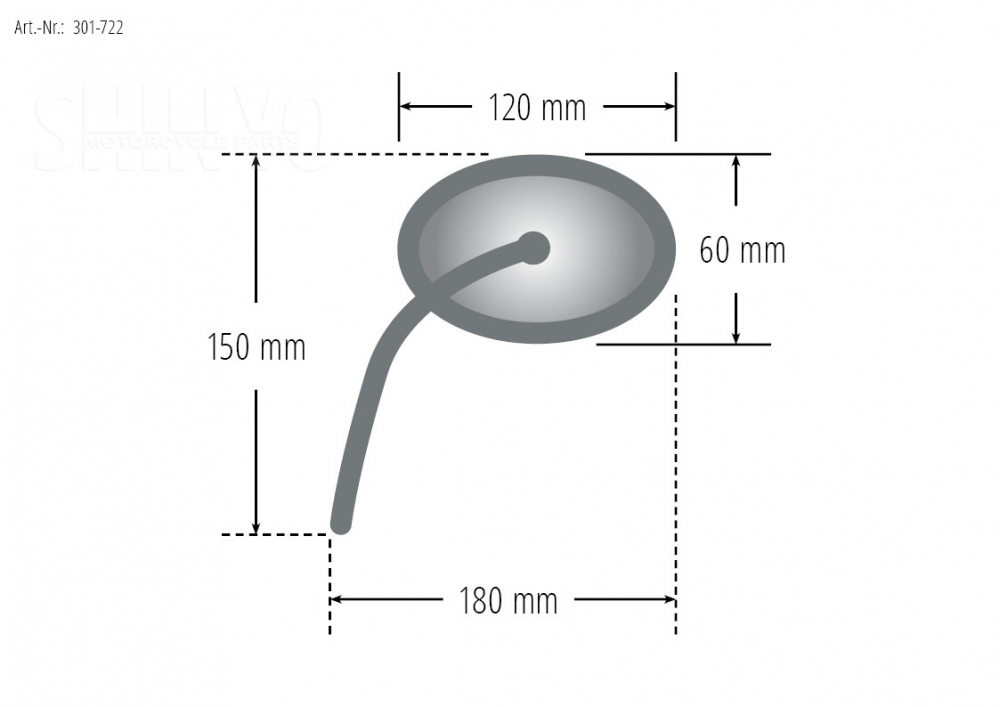 Universal - SPIEGEL AGILA / chrom / inkl.Adapter li / Stiel verst. / 1 Stück
