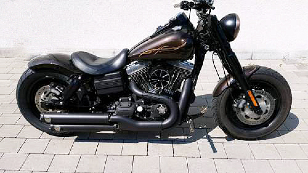 PENZL - Retro Line Auspuffset verstellb. / black / Harley Fat Boy & Nostalgia / Deuce / 04-06 / EG-BE