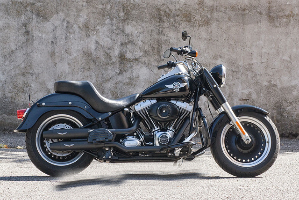 PENZL - Retro Line Auspuffset verstellb. / black / Harley Fat Boy & Nostalgia / Deuce / 04-06 / EG-BE