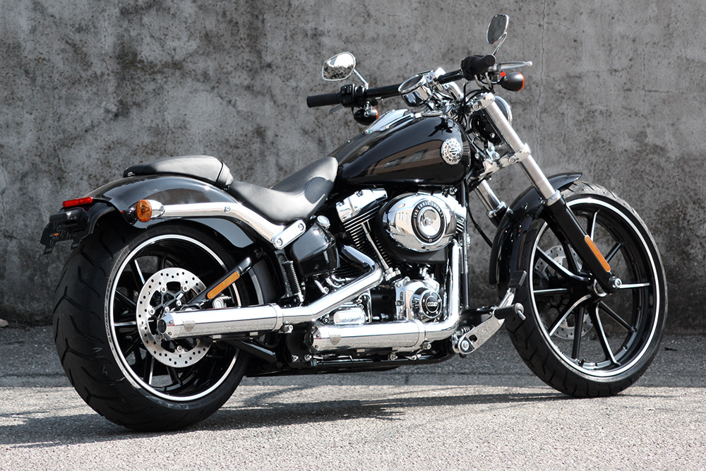 PENZL - Retro Line Auspuffset / verstellbar / verchromt / Harley BREAKOUT & ROCKER / 08-16 /ABE