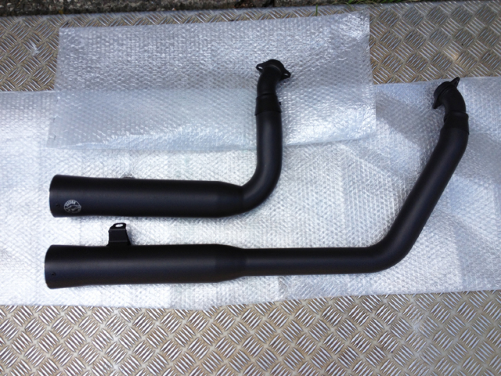SALE: FALCON Double Groove / Komplettanlg. / KAT / black / HD Sportster XL 883/1200 / 06-13 / EG-BE