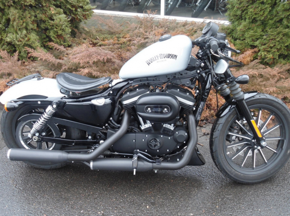 MILLER 2-2 Harley Sportster XL 883 / SlipOn Auspuffanlage / schwarz / SILVERADO I / 2004 - 2013 / ABE