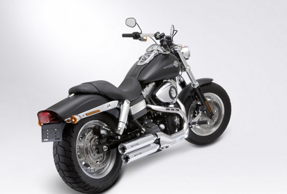 MILLER - UTAH II - 2-2 / silber / Harley FAT BOB / SlipOn Auspuffanlage / ABE