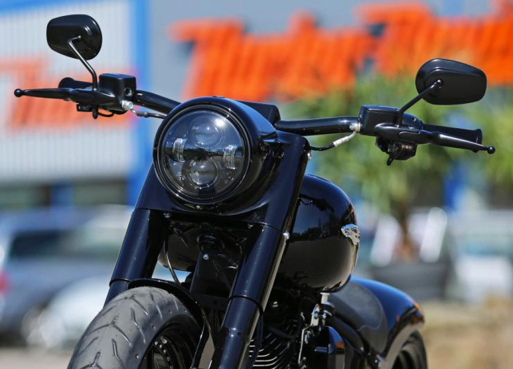 TB - LED Mini Blinker Stripe / chrom - dark / Paar / Harley Universal / E-Zeichen