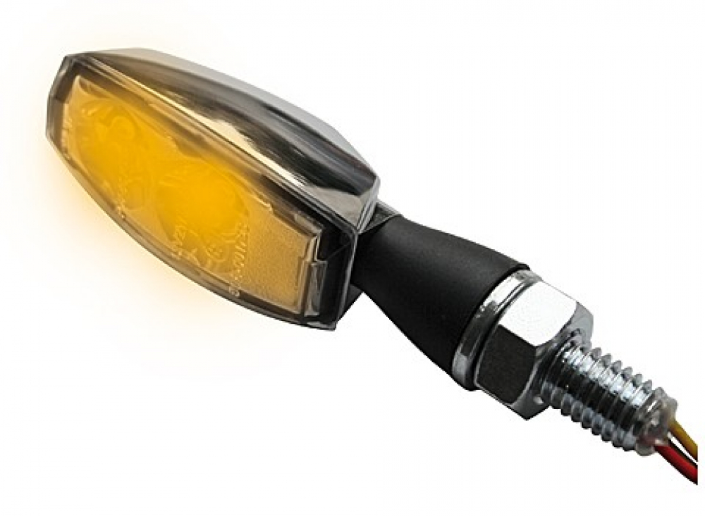 LED Blinker chrom / Blaze / Glas klar / 2 Stck / Paar / E-geprüft
