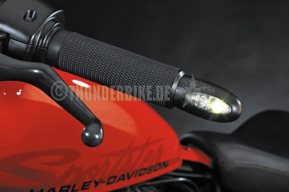 Kellermann Lenkerenden-Blinker / BL 1000 / Alu schwarz / Glas weiß / Paar