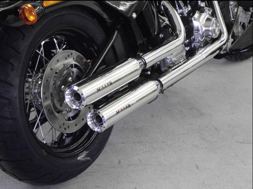 MILLER - Arizona - silber - 2-2 - SlipOn / Harley Davidson Softail Heritage Classic /  EG-BE