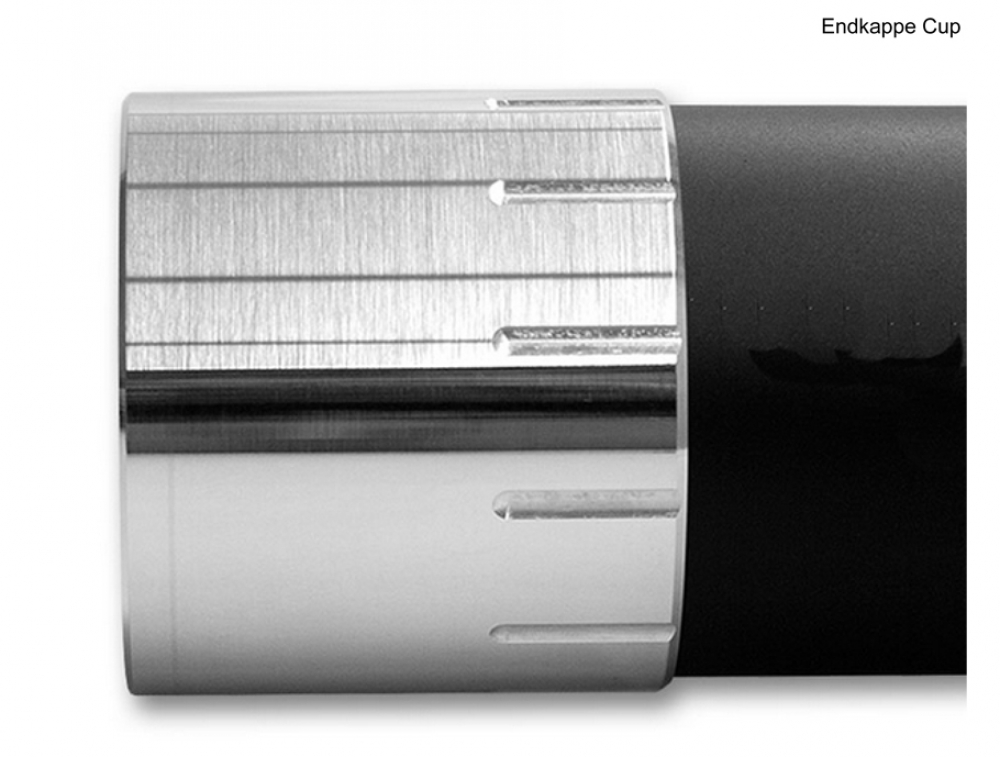 PENZL - RETRO - Auspuff-verstellbar. / silber fein gebürstet / 400 - 90 mm / Suzuki VS 1400 / ABE