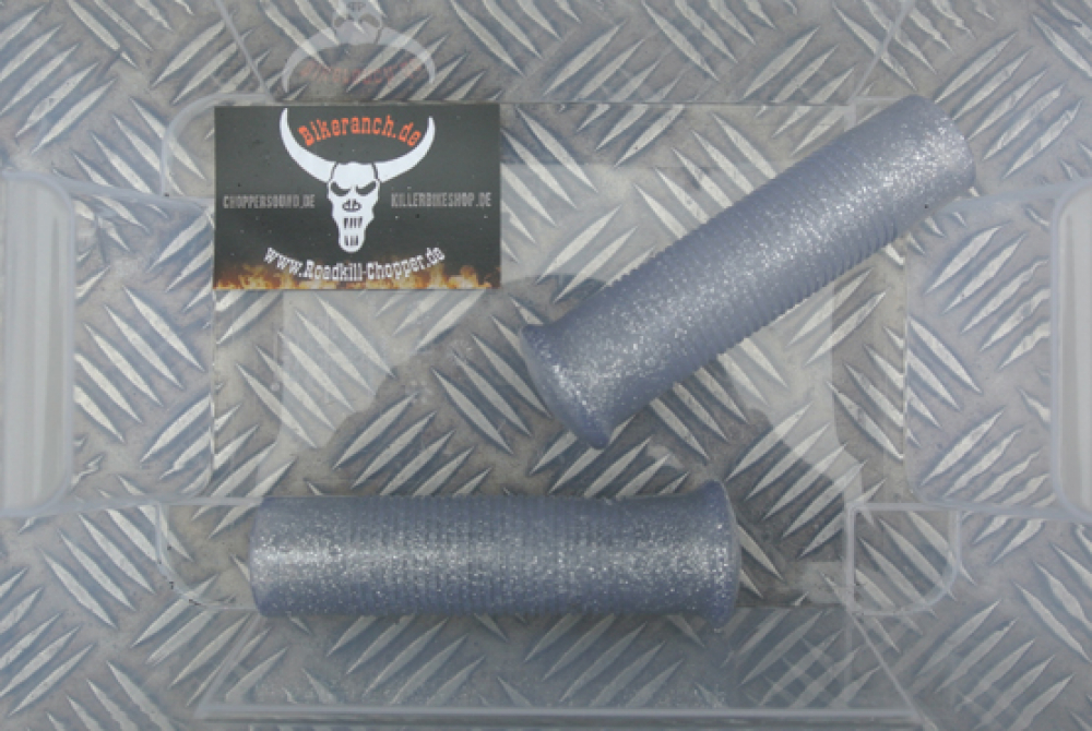 DO VINTAGE GRIFFGUMMIS SILBER-Metallflake 1"-Lenker HD + jap.Cho