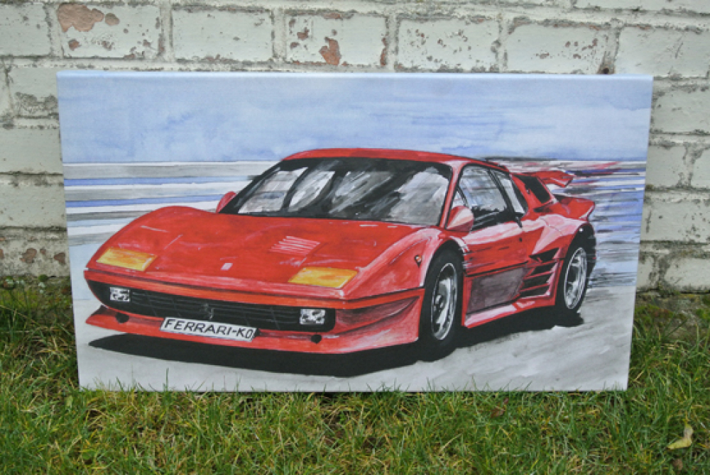 HELDERHEIT - Kunstdruck FERRARI RED / Alu Dibond / limitiert / 80 x 40 cm