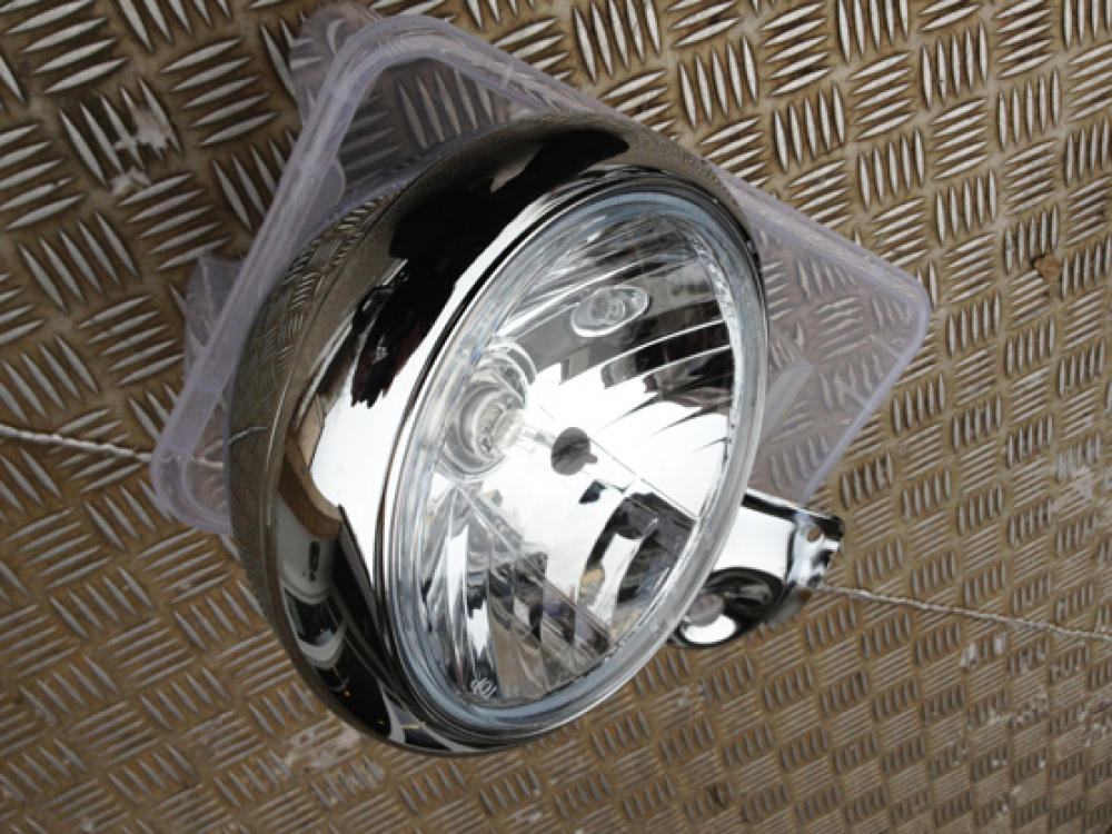 PW SCHEINWERFER / FAT HD-Style 7" / Chrom / klares Glas / E-gepr.