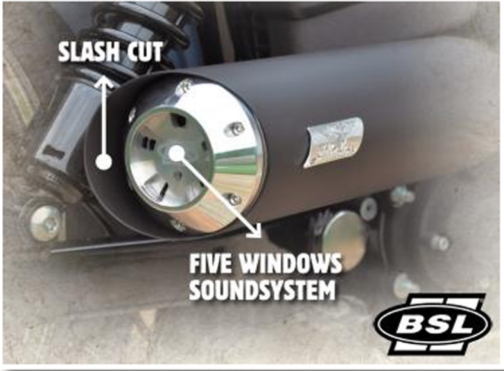 BSL The Bomb Hole Auspuff / chrom + black / Sportster / 04-16 / TÜV