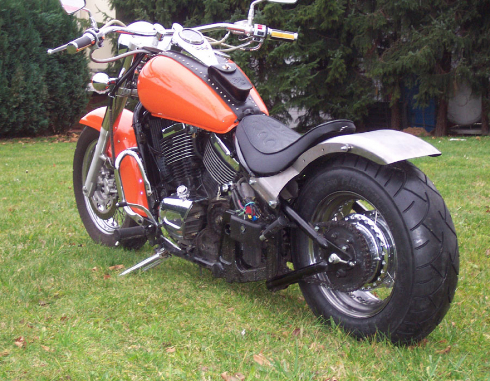 MB HECKFENDER Stahlblech - roh / inkl. Fenderstruts - schwarz-glanz / Kawasaki VN 800 / Tüv