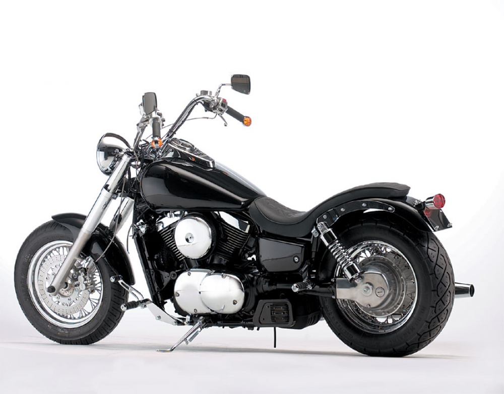 MB HECKFENDER - Stahlblech roh / inkl. Fenderstruts - chrom / Kawasaki VN 1500 Vulcan chrom / Tüv
