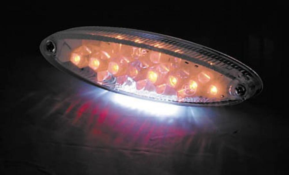 PW LED-MINI-RÜCKLICHT (inkl. Bremsli.) NUMBER 1, mit Kennzeibeleu., Klarglas, E-g