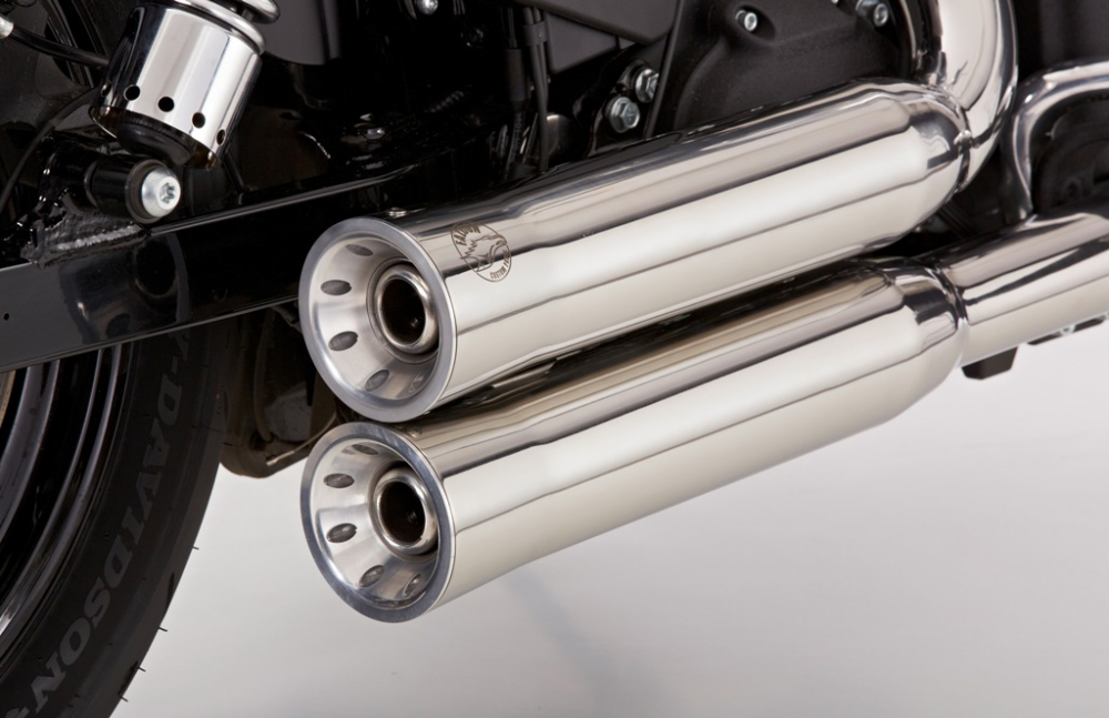 Falcon Double Groove / Slip on / VA poliert / HD Softail Fat Boy / ab 2007 / ABE