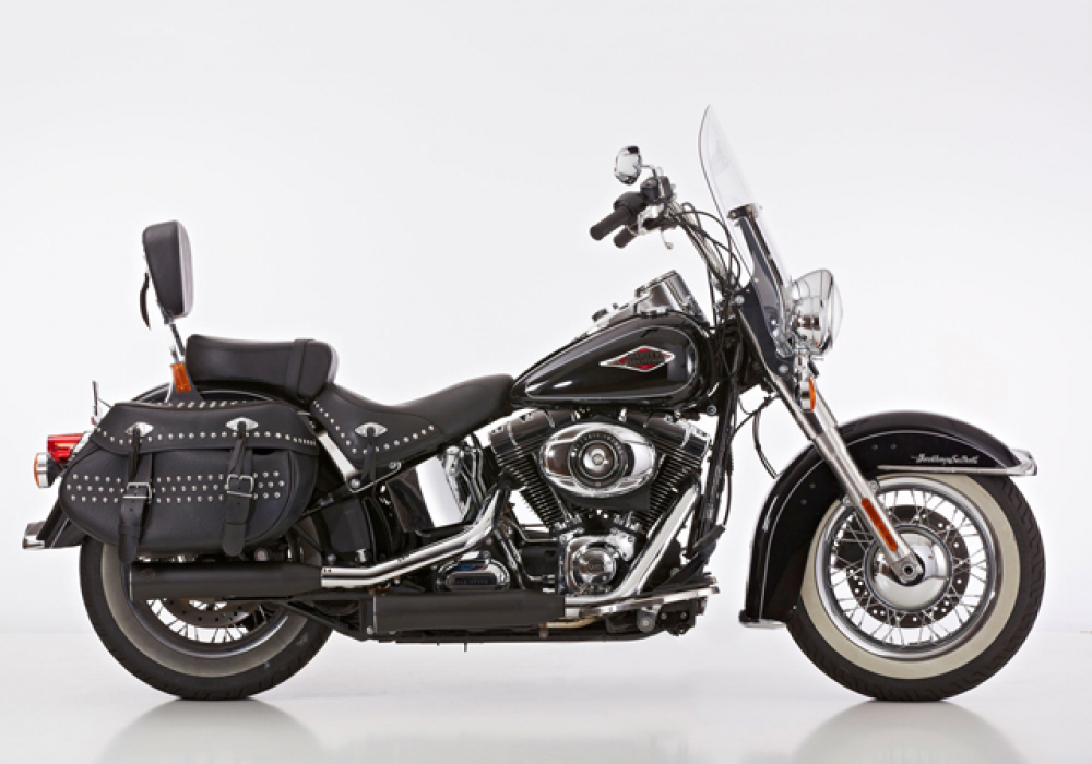 Euro4: FALCON Double Groove / Slip On / schwarz / HD Softail  / ab 2017 / ABE