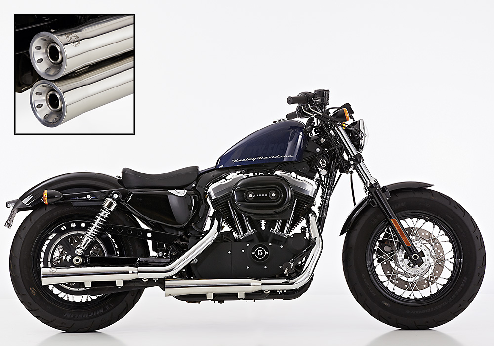 FALCON Double Groove SlipOn / poliert / HD Sportster XL 883/1200 / ab 2014 / EG-BE
