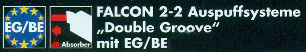 BLACK SALE: FALCON Double Groove / Komplettanl. / KAT / black / HARLEY DYNA / 08 - 16/ EG-BE
