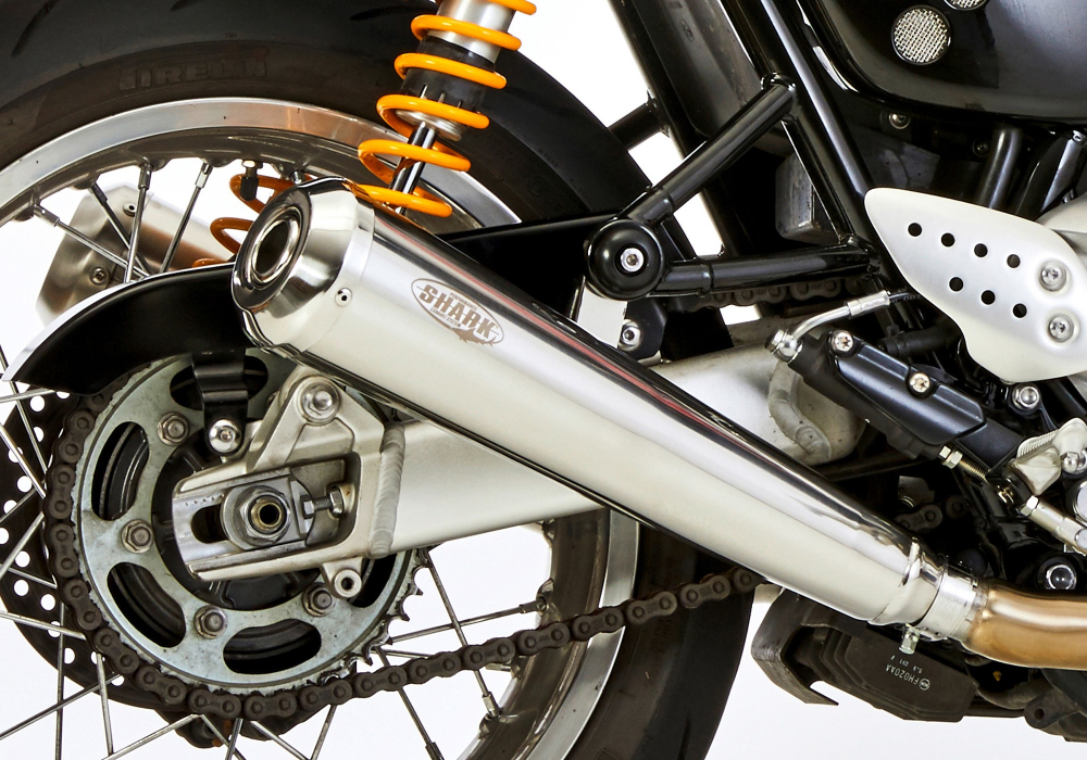 SHARK RETRO / SlipOn 2-2 / SlipOn 2-2 poliert / TRIUMPH Thruxton / ab 2004-15 / ABE