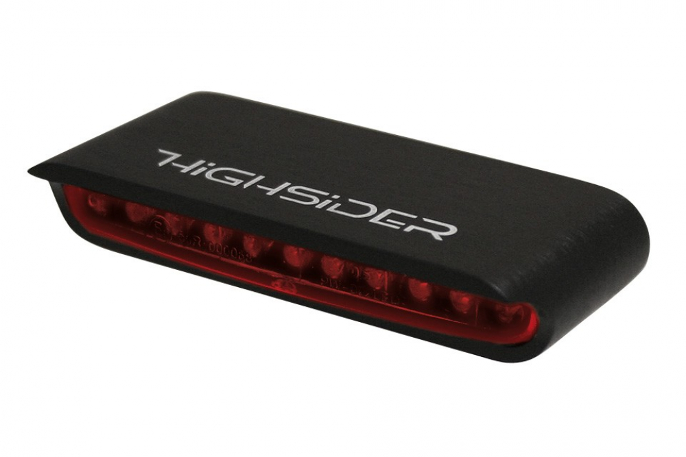 PW LED-RÜCKLICHT "STRIPE", schwarzes Gehäuse, rotes Glas, E-gepr