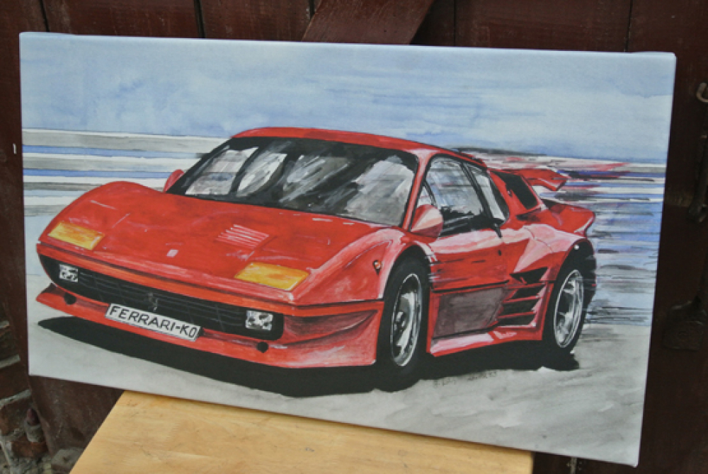 HELDERHEIT - FERRARI RED - Canvas Leinwand / limitiert / 90 x 50 cm