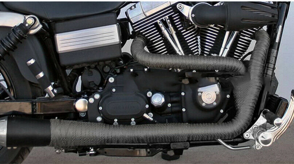 SALE: BR - Hitzeschutzband - Auspuffband / Schwarz / exaust wrap black / bis 1.400 Grad / 15 m x 50 mm