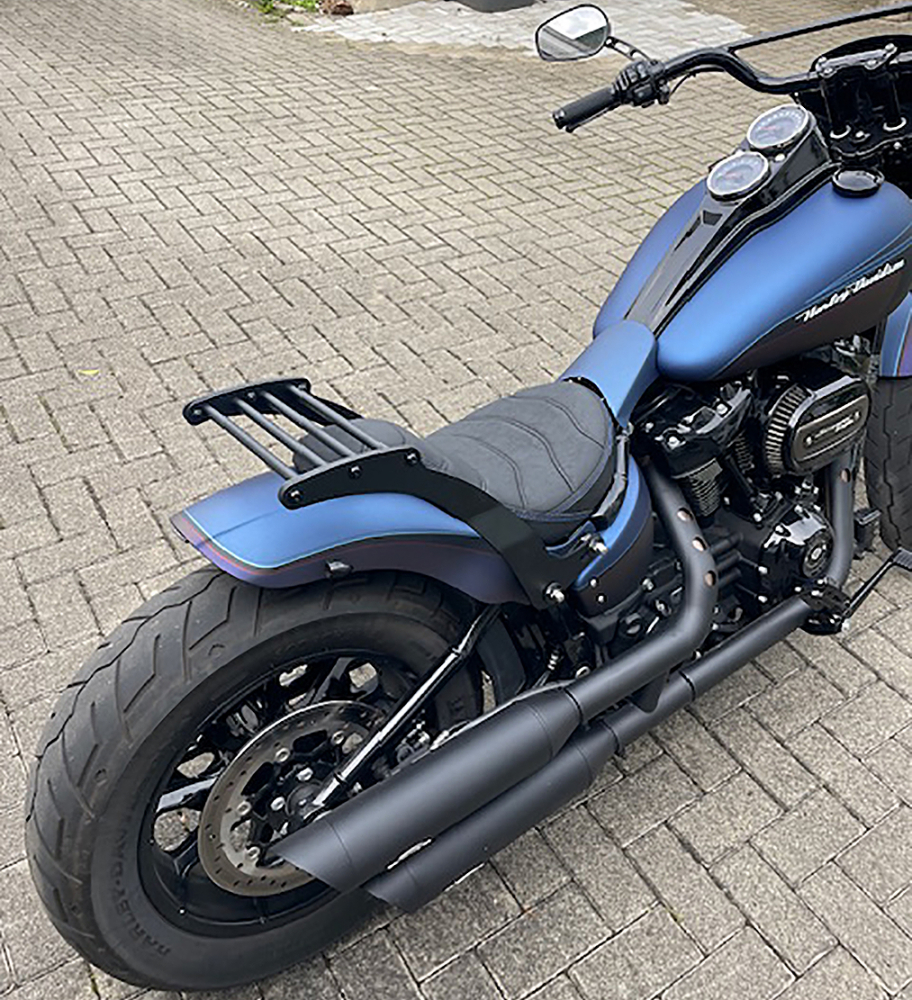 BR - Custom - Gepäckträger / HD Softail / Custom-Bikes - Sozius / Softail ab 2018 (außer Fat Boy, Breakout & FXDR) 16" / 18" Rad / 200er / 240er