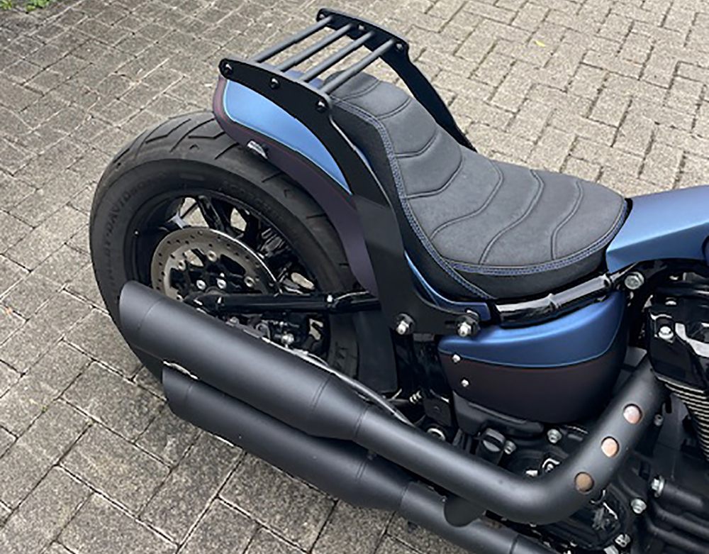 BR - Custom - Gepäckträger / HD Softail / Custom-Bikes - Sozius / Softail ab 2018 (außer Fat Boy, Breakout & FXDR) 16" / 18" Rad / 200er / 240er