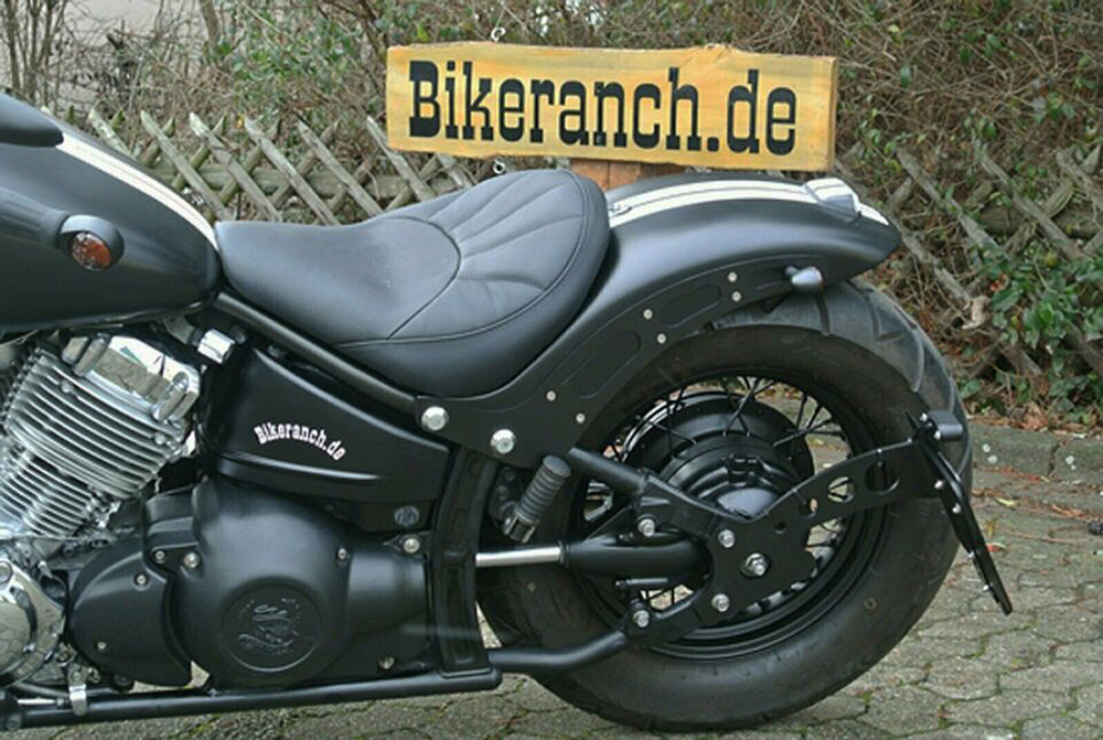 seitl. BR - Kennzeichenhalter - Bull - 5 mm - extra stabil / schwarz / Suzuki VL / C 800 Intruder / Kompl. Set / TÜV