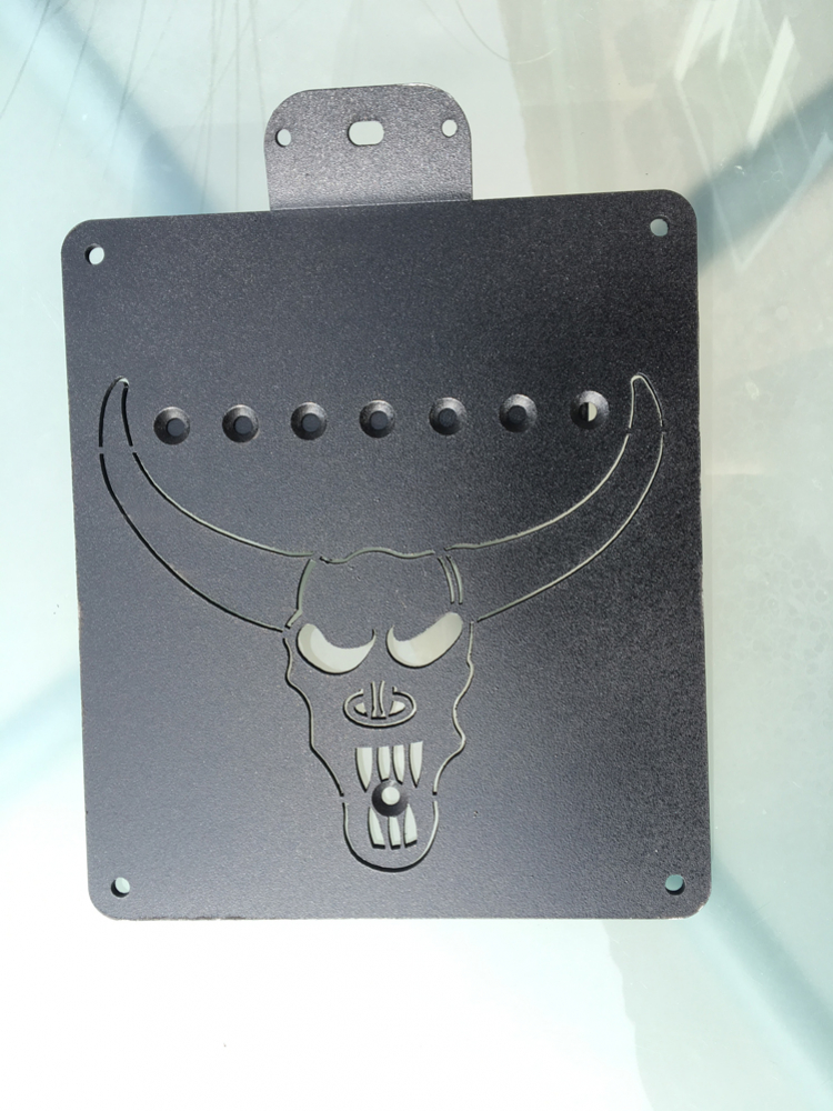 BR - KZH - Platte "SKULL"  ALU / schwarz beschichtet / 18 x 20cm / DE