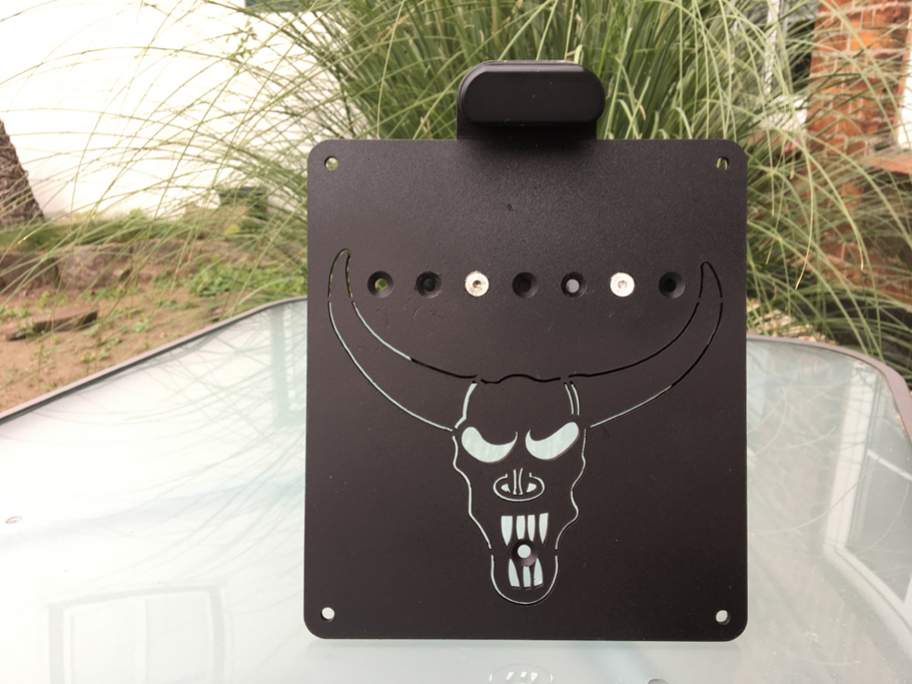 seitl. BR - Kennzeichenhalter - SKULL - black / Kawasaki VN 1500 / 1600 Mean Streak / Kompl.-Set / TÜV