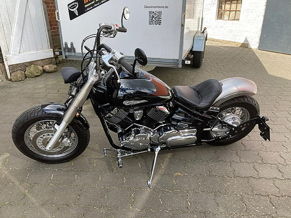 Nur bei uns: BR - Heckfender Stahlblech roh / inkl. Fenderstruts Steel - schwarz glanz / Yamaha XVS 1100 / Tüv
