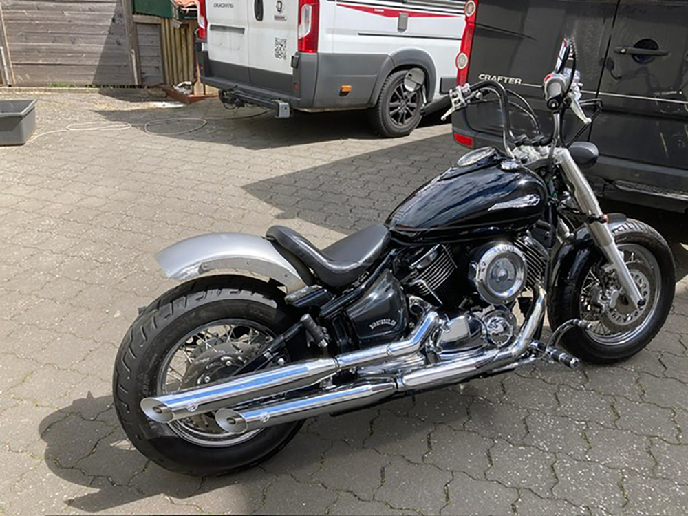 Nur bei uns: BR - Heckfender Stahlblech roh / inkl. Fenderstruts Steel - schwarz glanz / Yamaha XVS 1100 / Tüv