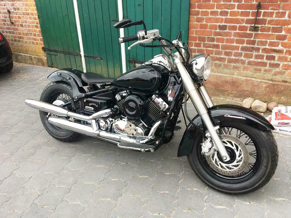 Nur bei uns: BR - Schwingsattel - Echtleder Kompl.-Set / Vintage / Yamaha XVS 650 / alle Heckfender