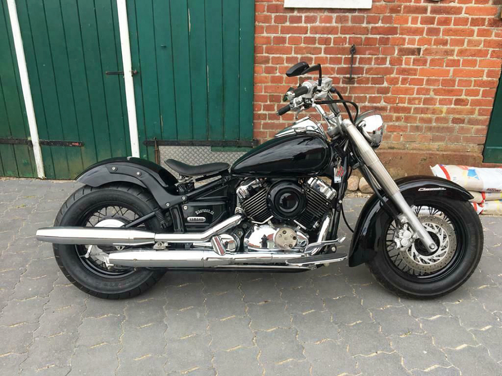 Nur bei uns: BR - Schwingsattel - Echtleder Kompl.-Set / Vintage / Yamaha XVS 650 / alle Heckfender