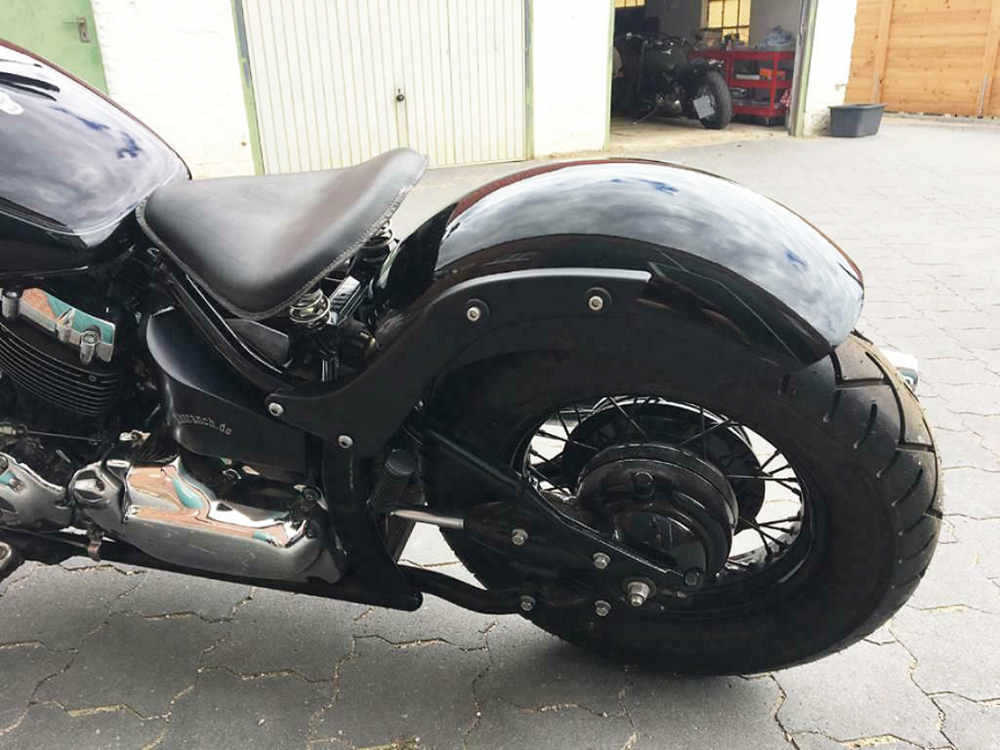 Nur bei uns: BR - Schwingsattel - Echtleder Kompl.-Set / Vintage / Yamaha XVS 650 / alle Heckfender
