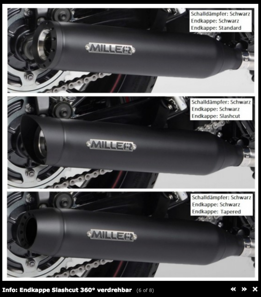 Black Sale: MILLER - Airlington - schwarz - 2-2 - SlipOn / Harley Touring / FL3 / 107 / EG-BE