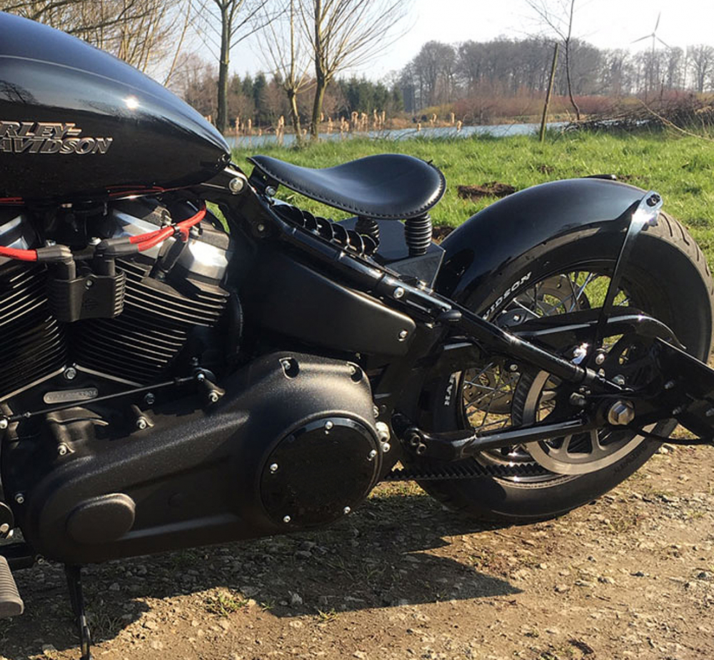 BR - Bobber - Mitschwing - Heckfender - Kit / HD Softail + Universal / 180 b / Stahlblech roh