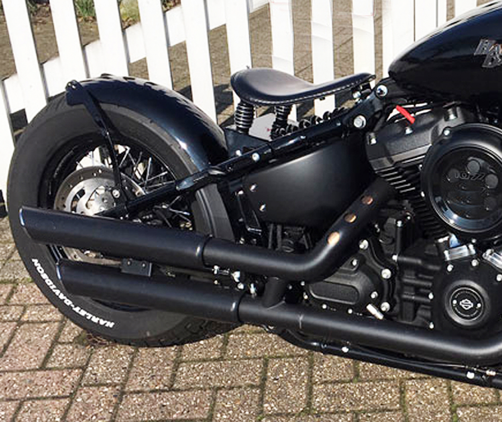 BR - Bobber - Mitschwing - Heckfender - Kit / HD Softail + Universal / 180 b / Stahlblech schwarz