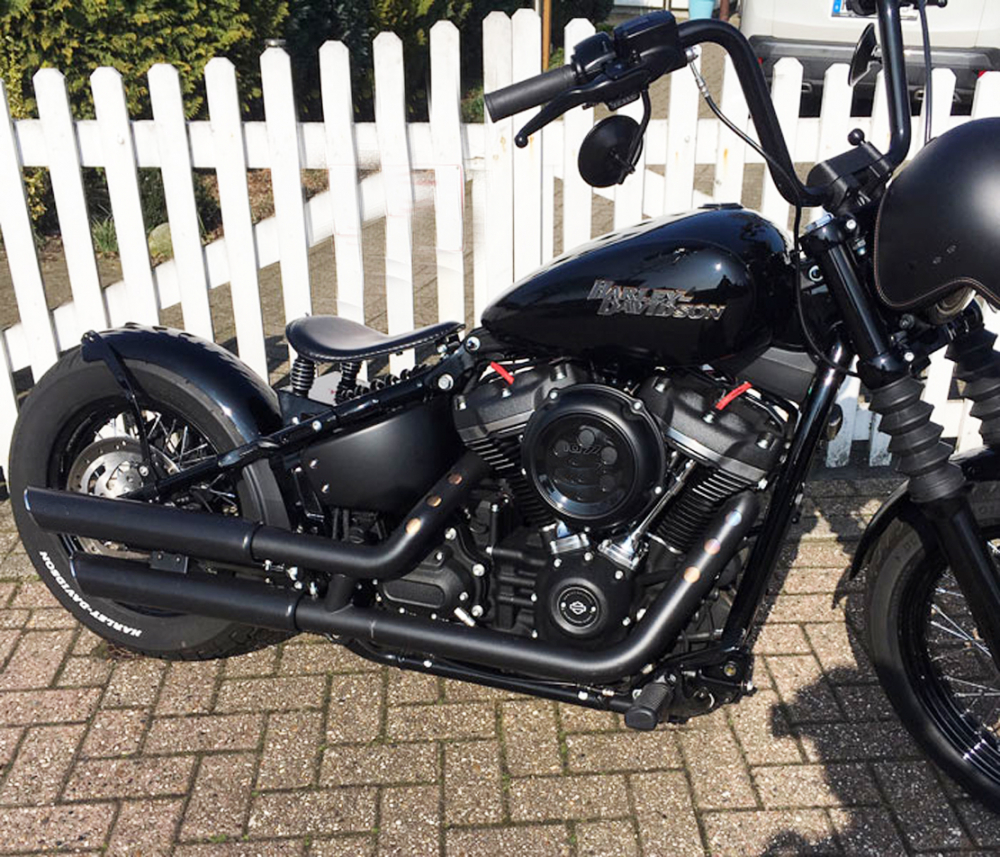 BR - Bobber - Mitschwing - Heckfender - Kit / HD Softail + Universal / 180 b / Stahlblech schwarz