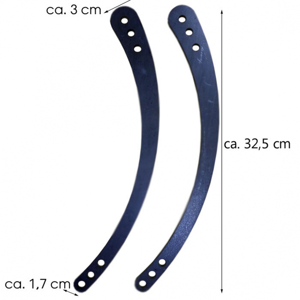BR - Fenderstruts Banana (li + re) Stahlblech - schwarz - universal - gebogene Form - ca 33 cm