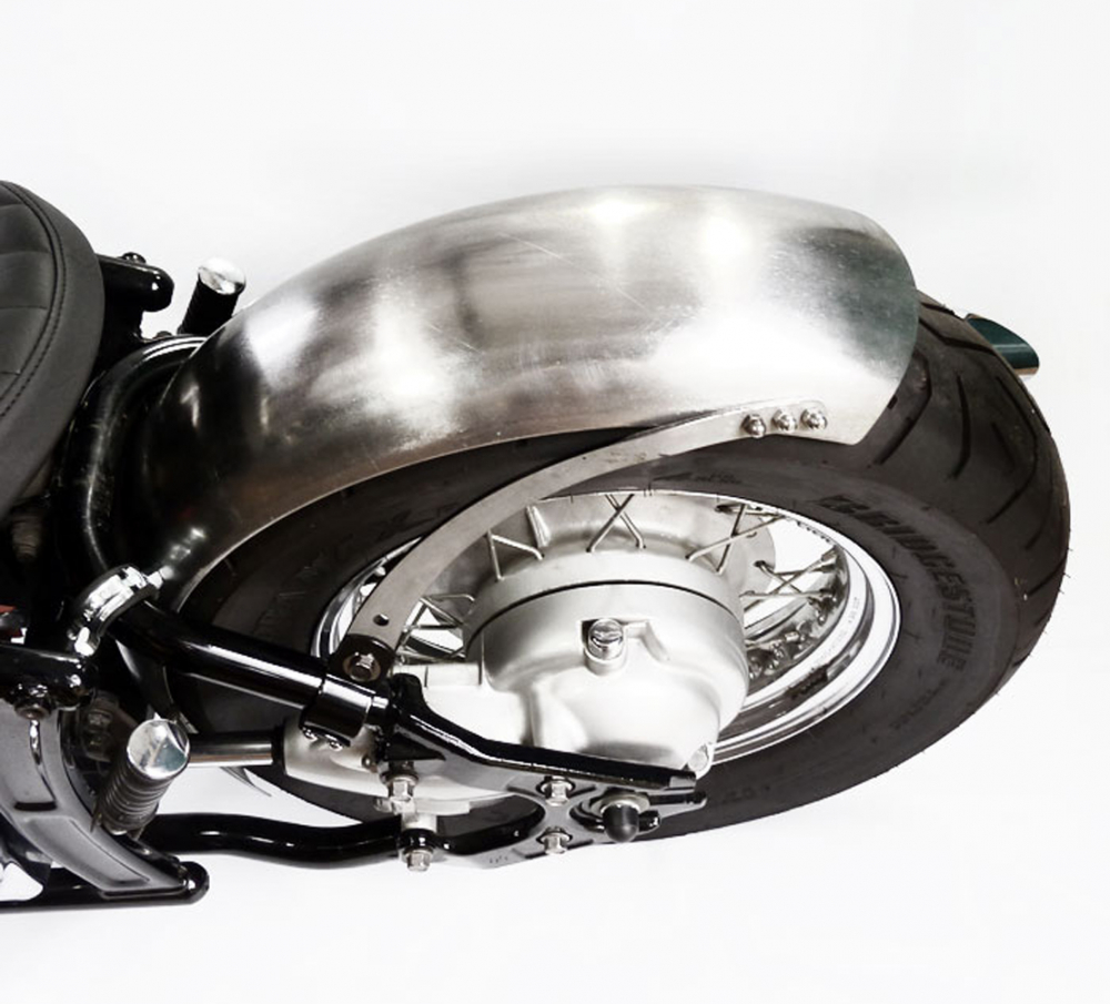 BR - Bobber - Mitschwing - Heckfender - Kit / Yamaha XVS 650 - 1100 + universal / 170 b / Stahlblech schwarz
