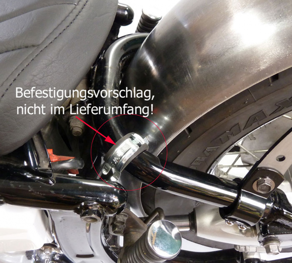 BR - Bobber - Mitschwing - Heckfender - Kit / HD Softail + Universal / 170 b / Stahlblech schwarz