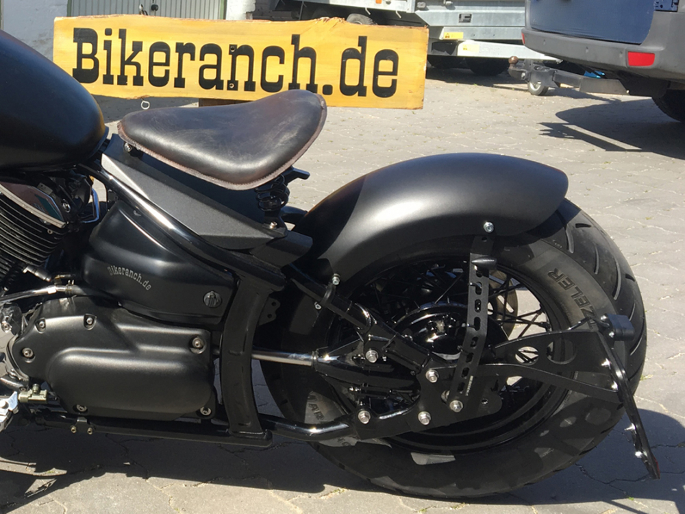 BR Schwingsattel - Kompl.- Set - 3D / Black - Vintage Echtleder / Yamaha XVS 1100 Custom + Classic / alle Heckfender !
